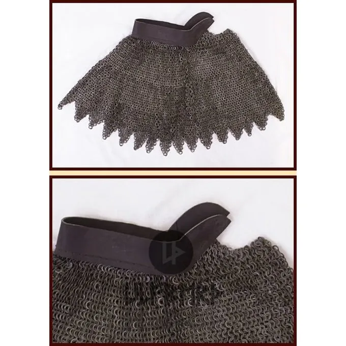 Ulfberth Colletain De Maille Dagué, Anneaux Plats - Rivets Ronds, 8 Mm 1 Ulfberth Colletain De Maille Dagué, Anneaux Plats - Rivets Ronds, 8 Mm