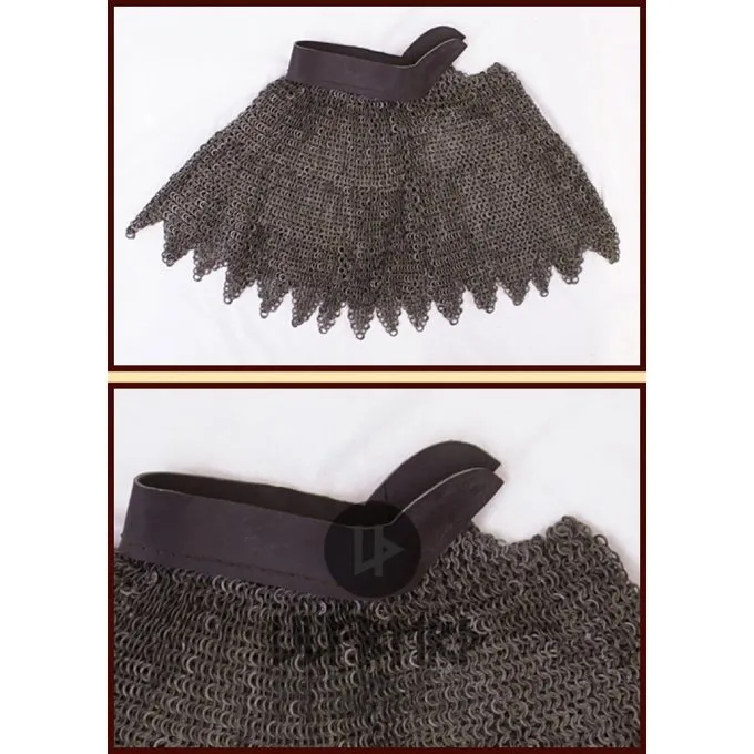 Ulfberth Colletin De Maille Dagué, Anneaux Plats - Rivets Triangle, 8 Mm 1 Ulfberth Colletin De Maille Dagué, Anneaux Plats - Rivets Triangle, 8 Mm