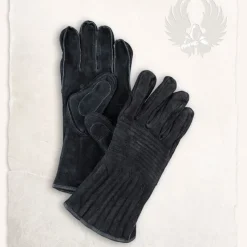 Mytholon Gants En Cuir Noir Clemens